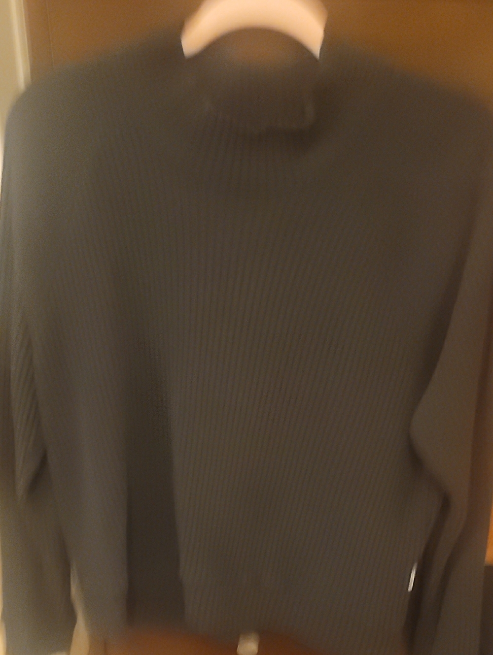 Womens Black Athleta Mock Neck Waffle Knit Long Sleeve Pullover Size M